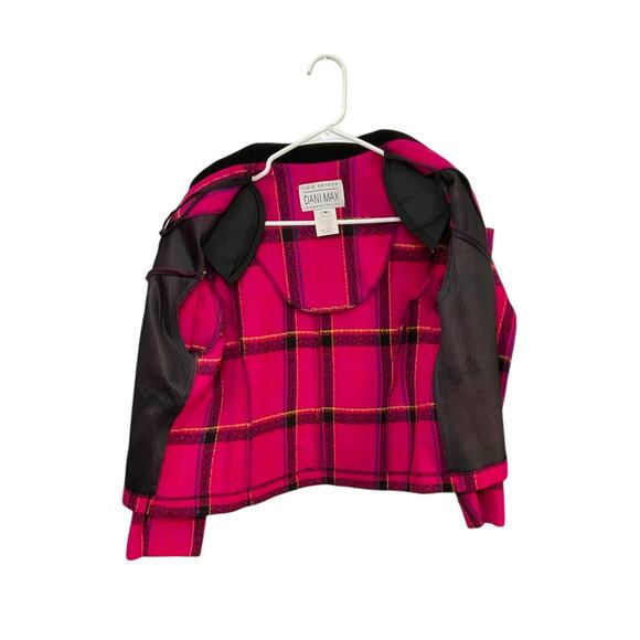 VTG 90s Blazer Plaid Hot Pink Blazer Lois Snyder Dani Max Sz16P X-Large Preppy - Picture 3 of 7